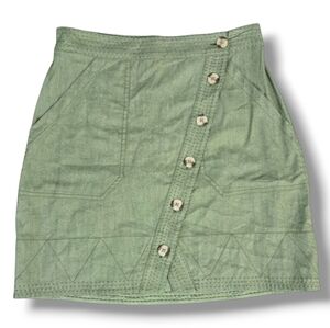 ANTHROPOLOGIE | COTTON BLEND CROSSOVER WAIST UTILITY MINI SKIRT